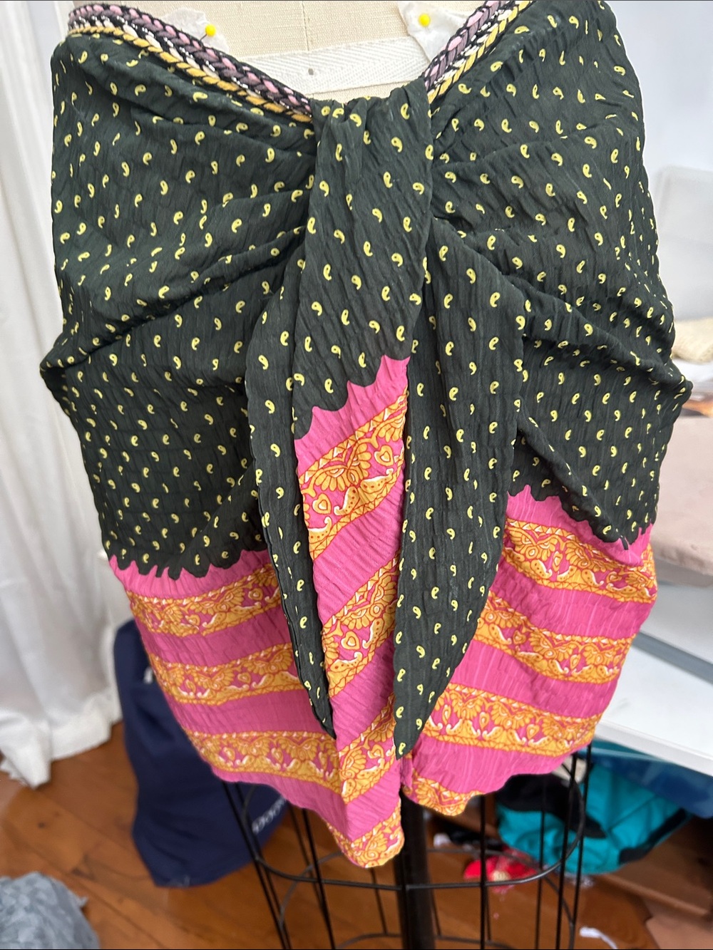Women’s Pink & Black Sarong Cover-Up